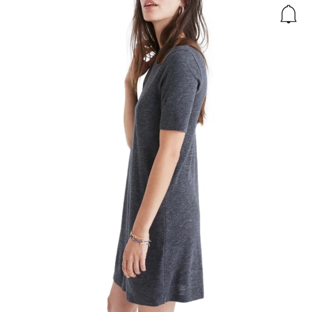 Madewell Mockneck Short Sleeve Boxy Jersey Tee Dress Women’s M 6-8 Dark Grey